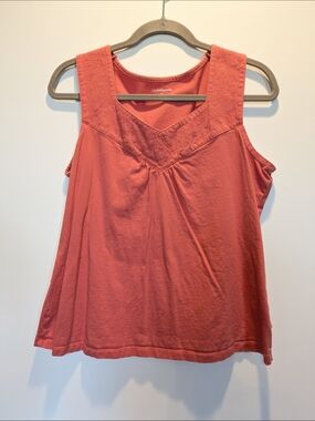 Croft & Barrow Coral Sleeveless V-Neck Tank Top Large